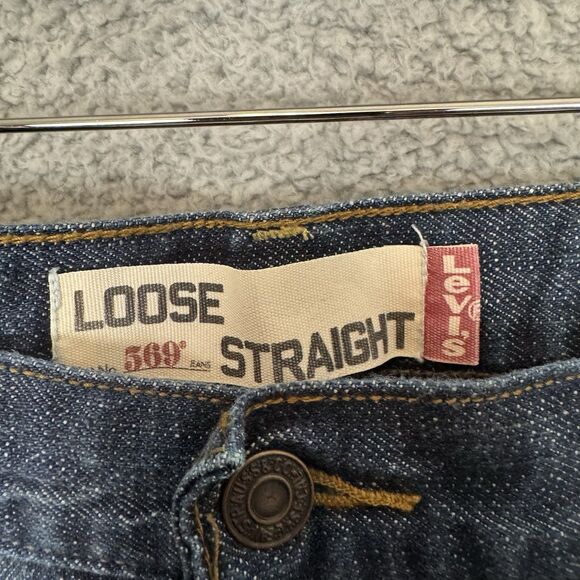 Levi‎ 569 Jeans Men's 34x32 Loose Straight Fit Comfort Medium Wash Denim Western - Picture 3 of 12